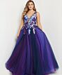 Jovani 06807 Floral Bodice Plunging Back Dress