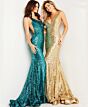 Jovani 23079 Illusion Sides Sequin Dress