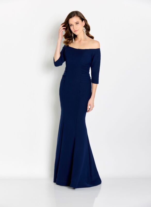 Cameron Blake CB145 Ruched Side Off The Shoulder Dress