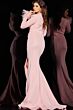 Jovani 04501 Long Sleeve High Slit Dress