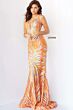 Jovani 06153 Two Tone V-Neck Dress