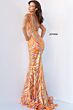 Jovani 06153 Two Tone V-Neck Dress