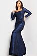 Jovani 06996 Square Neck Long Sleeve Dress