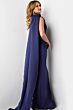Jovani 09709 Watteau Train High Neck Wedding Gown