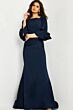 Jovani 09776 Bateau Neck Three-Quarter Sleeves Dress