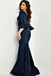 Jovani 09776 Bateau Neck Three-Quarter Sleeves Dress