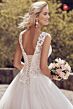 Sophia Tolli Y22044CSV Pearl Beaded Lace Cap Sleeves