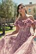 Mac Duggal 21032 Oversized Floral Off-The-Shoulder Neckline Dress