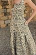 Mac Duggal 21054 Pleated A-Line Skirt Buckle Belt Dress