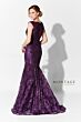 Ivonne D 215D08 MOB Dress V-Neck Sheer Lace Back Trumpet Skirt