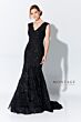 Ivonne D 215D08 MOB Dress V-Neck Sheer Lace Back Trumpet Skirt