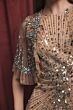 Mac Duggal 23044 Cape Sleeve Back Slit Beaded Evening Gown