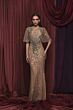 Mac Duggal 23044 Cape Sleeve Back Slit Beaded Evening Gown