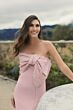 Mac Duggal 2305 Asymmetric Neck Beaded Bow Bust Dress