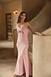 Mac Duggal 2305 Asymmetric Neck Beaded Bow Bust Dress