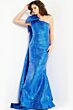 Jovani 23742 One Shoulder Cape Dress