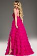 Jovani 37001 Ruffle Skirt Lace Bodice Dress