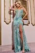 Jovani 38468 Illusion Corset Floral Sequin Dress
