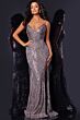 Jovani 40692 Spaghetti Straps Backless Geometric Dress