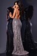 Jovani 40692 Spaghetti Straps Backless Geometric Dress