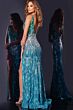 Jovani 40759 V-Back High Slit Ombre Sequin Dress