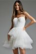 Jovani 41054 Layered Skirt Strapless Dress