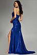 Jovani 42336 Embellished Corset Slit Skirt Metallic Dress