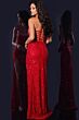 Jovani 42691 High Slit Strapless Embellished Dress