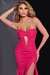 Jovani 43065 Strapless Corset High Slit Glitter Dress