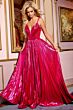 Jovani 43795 Strappy Back Pleated Metallic Dress