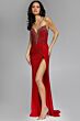 Jovani 43921 Plunging Neckline High Slit Strapless Dress