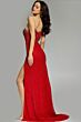 Jovani 43921 Plunging Neckline High Slit Strapless Dress