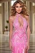 Jovani 43929 Halter Neckline Embellished Cutout Dress