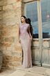 Mac Duggal 6169 Jewel Neckline Fringe-Embellished Dress