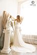 Abby Lane 97184 Detached Juliet Sleeves Trumpet-Style Wedding Dress