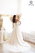 Abby Lane 97188 Detached Sleeves Glitter Tulle A-line Wedding Gown