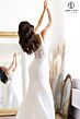 Abby Lane 97198 Square Neckline Slim-Flare Satin Bridal Gown