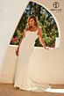 Abby Lane 97276 Scoop Neckline 3D Flowers Crepe Bridal Dress