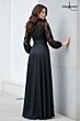 Abby Paris 96085 Long Sleeve A-line Black Dress