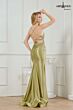 Abby Paris 90356 Floral Sides Metallic Sage Dress