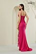 Abby Paris 90362 Cutaway Slit Fuchsia Slim-Fit Dress