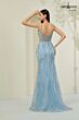 Abby Paris 90365 Illusion Bodice Blue Cracked Ice Dress