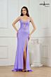 Abby Paris 90370 Front Keyhole High Slit Glitter Knit Dress