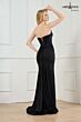 Abby Paris 90387 Sweetheart Neckline Glitter Stretch Black Dress