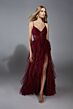Aerie Couture 322 Ruffle Tiered Skirt High Slit Dress