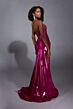 Aerie Couture 324 Sweetheart Keyhole Neck Metallic Dress