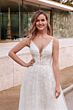 Alyce Paris 7036 Plunging Neck Beaded Waist Bridal Gown