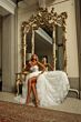 Alyce Paris 7149 Basque Waist High Slit Wedding Gown