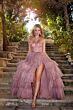 Alyce Paris 61525 Layered Skirt Lace Bodice Dress