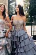 Alyce Paris 62035 Off-The-Shoulder Tiered Skirt Dress